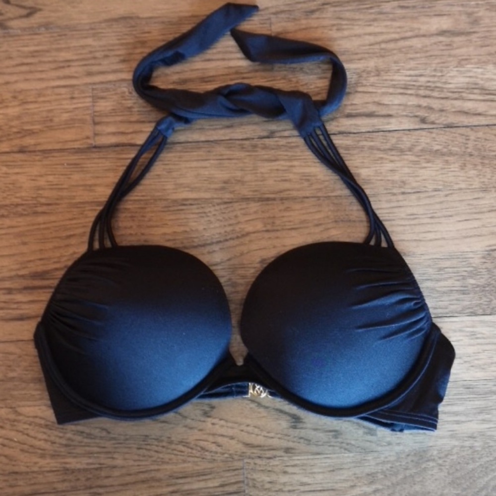 Victoria's Secret Push-up Black Bikini Top 36C